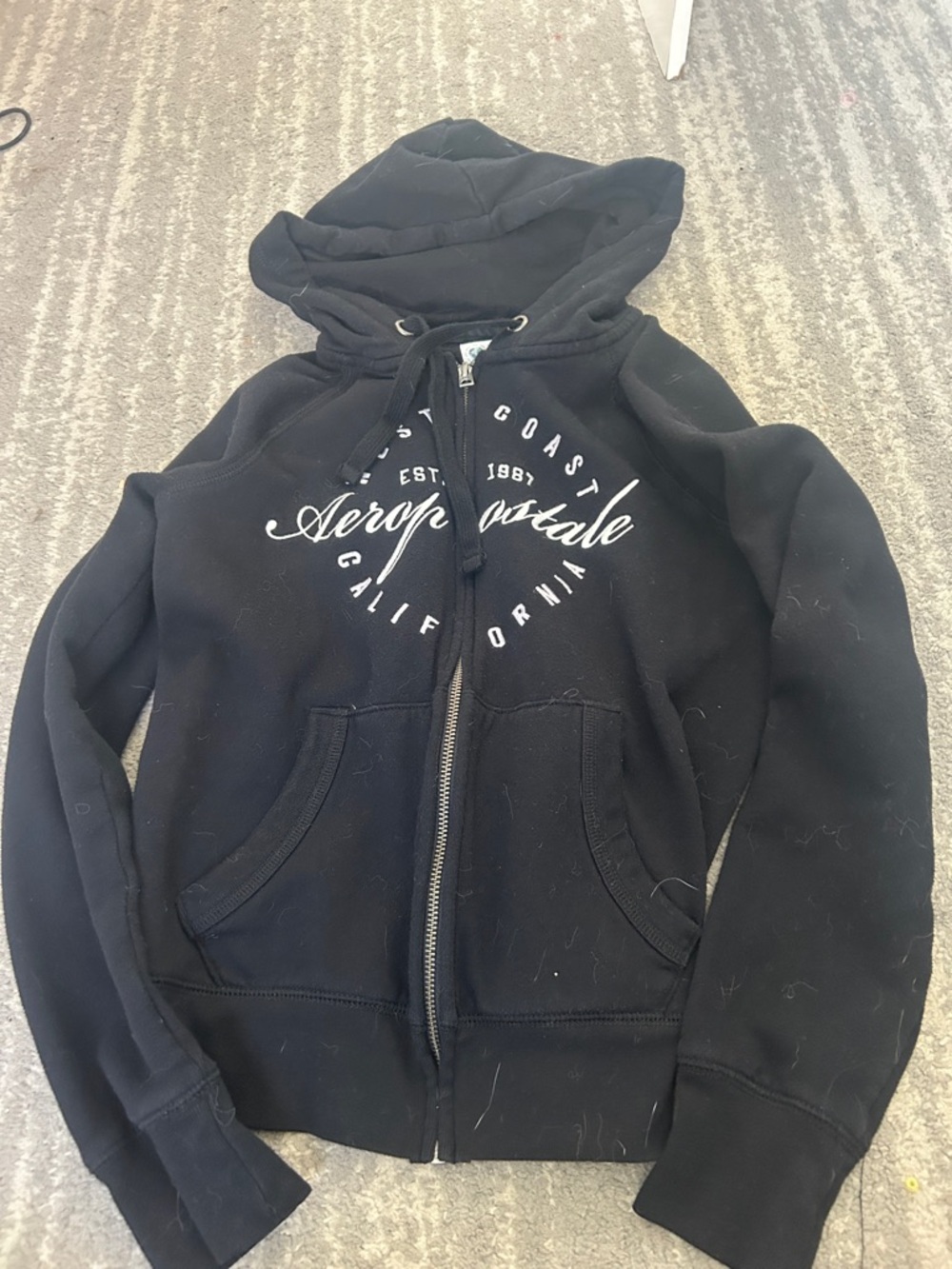 Aeropostale Black Full-Zip Logo Hoodie BRAND NEW